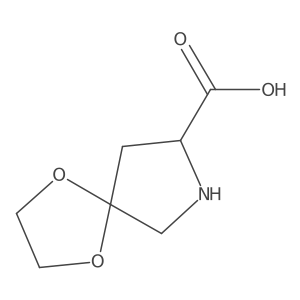 (8R)-1,4-Dioxa-7-azaspiro[4.4]nonane-8-carboxylic acid Structure