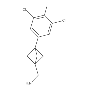 [3-(3,5-Dichloro-4-fluorophenyl)-1-bicyclo[1.1.1]pentanyl]methanamine结构式