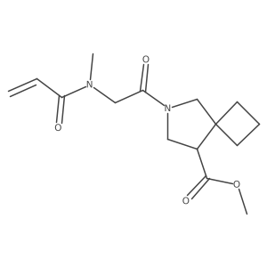 methyl 6-[2-(N-methylprop-2-enamido)acetyl]-6-azaspiro[3.4]octane-8-carboxylate Structure