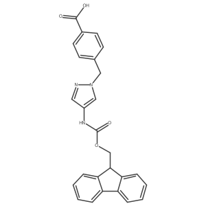 4-{[4-({[(9H-fluoren-9-yl)methoxy]carbonyl}amino)-1H-pyrazol-1-yl]methyl}benzoic acid结构式