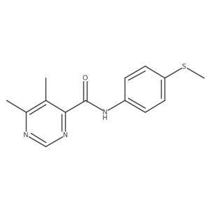5,6-dimethyl-N-[4-(methylsulfanyl)phenyl]pyrimidine-4-carboxamide Structure