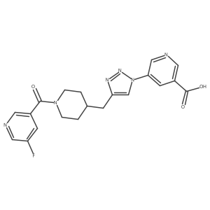 5-(4-((1-(5-Fluoronicotinoyl)piperidin-4-yl)methyl)-1H-1,2,3-triazol-1-yl)nicotinic acid Structure