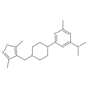 2-{4-[(3,5-dimethyl-1,2-oxazol-4-yl)methyl]piperazin-1-yl}-N,N,6-trimethylpyrimidin-4-amine结构式