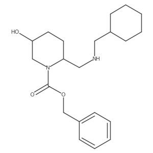 Benzyl 2-(((cyclohexylmethyl)amino)methyl)-5-hydroxypiperidine-1-carboxylate结构式