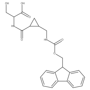 (2S)-2-({2-[({[(9H-fluoren-9-yl)methoxy]carbonyl}amino)methyl]cyclopropyl}formamido)-3-hydroxypropanoic acid结构式