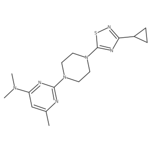 2-[4-(3-cyclopropyl-1,2,4-thiadiazol-5-yl)piperazin-1-yl]-N,N,6-trimethylpyrimidin-4-amine结构式