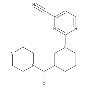 2-[3-(Thiomorpholine-4-carbonyl)piperidin-1-yl]pyrimidine-4-carbonitrile结构式