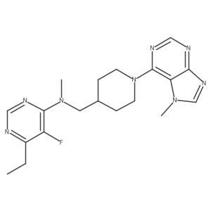 6-ethyl-5-fluoro-N-methyl-N-{[1-(7-methyl-7H-purin-6-yl)piperidin-4-yl]methyl}pyrimidin-4-amine结构式
