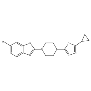 6-Bromo-2-[4-(5-cyclopropyl-1,3,4-oxadiazol-2-yl)piperidin-1-yl]-1,3-benzothiazole结构式