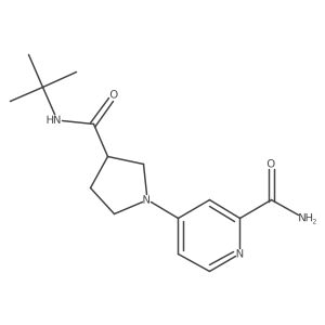 4-[3-(Tert-butylcarbamoyl)pyrrolidin-1-yl]pyridine-2-carboxamide结构式