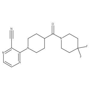 3-[4-(4,4-Difluoropiperidine-1-carbonyl)piperidin-1-yl]pyrazine-2-carbonitrile结构式