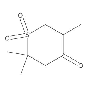 2,2,5-Trimethyltetrahydro-4H-thiopyran-4-one 1,1-dioxide结构式