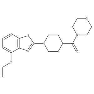 4-Ethoxy-2-[4-(thiomorpholine-4-carbonyl)piperidin-1-yl]-1,3-benzothiazole结构式