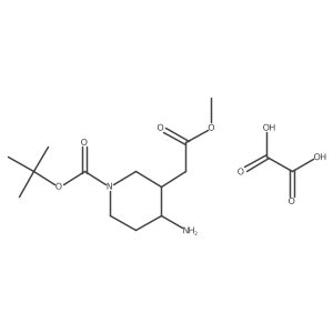 COC(=O)CC1CN(C(=O)OC(C)(C)C)CCC1N.O=C(O)C(=O)O结构式