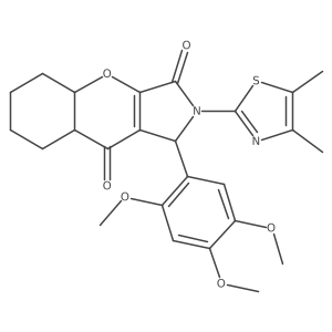 2-(4,5-dimethyl-1,3-thiazol-2-yl)-1-(2,4,5-trimethoxyphenyl)-4a,5,6,7,8,8a-hexahydro-1H-chromeno[2,3-c]pyrrole-3,9-dione Structure