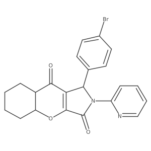 1-(4-bromophenyl)-2-pyridin-2-yl-4a,5,6,7,8,8a-hexahydro-1H-chromeno[2,3-c]pyrrole-3,9-dione结构式