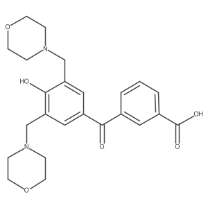 3-[4-Hydroxy-3,5-bis(4-morpholinylmethyl)benzoyl]benzoic acid结构式