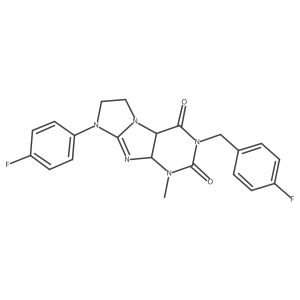 6-(4-Fluorophenyl)-2-[(4-fluorophenyl)methyl]-4-methyl-4a,7,8,9a-tetrahydropurino[7,8-a]imidazole-1,3-dione Structure