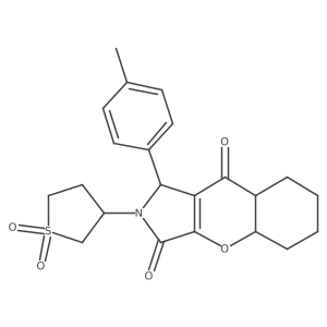 2-(1,1-dioxothiolan-3-yl)-1-(4-methylphenyl)-4a,5,6,7,8,8a-hexahydro-1H-chromeno[2,3-c]pyrrole-3,9-dione结构式