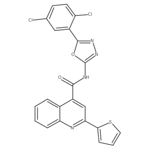 N-[5-(2,5-dichlorophenyl)-1,3,4-oxadiazol-2-yl]-2-(thiophen-2-yl)quinoline-4-carboxamide结构式