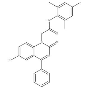 2-(6-chloro-2-oxo-4-phenyl-quinazolin-1-yl)-N-(2,4,6-trimethylphenyl)acetamide结构式