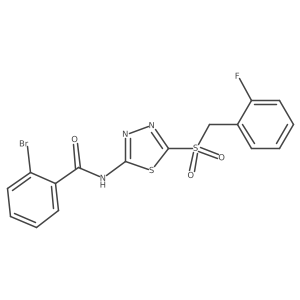 2-bromo-N-[(2Z)-5-[(2-fluorobenzyl)sulfonyl]-1,3,4-thiadiazol-2(3H)-ylidene]benzamide结构式
