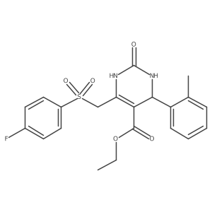 Ethyl 6-[(4-fluorobenzenesulfonyl)methyl]-4-(2-methylphenyl)-2-oxo-1,2,3,4-tetrahydropyrimidine-5-carboxylate结构式