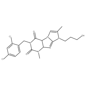 2-[(2,4-Dichlorophenyl)methyl]-6-(3-hydroxypropyl)-4,7-dimethyl-4a,9a-dihydropurino[7,8-a]imidazole-1,3-dione结构式