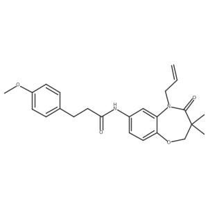 N-(5-allyl-3,3-dimethyl-4-oxo-2,3,4,5-tetrahydrobenzo[b][1,4]oxazepin-7-yl)-3-(4-methoxyphenyl)propanamide结构式