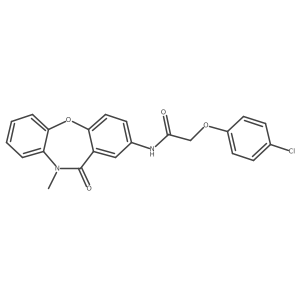 2-(4-chlorophenoxy)-N-(10-methyl-11-oxo-10,11-dihydrodibenzo[b,f][1,4]oxazepin-2-yl)acetamide结构式