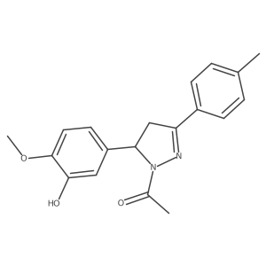 1-(5-(3-hydroxy-4-methoxyphenyl)-3-(p-tolyl)-4,5-dihydro-1H-pyrazol-1-yl)ethanone Structure