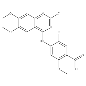 5-Chloro-4-[(2-chloro-6,7-dimethoxy-4-quinazolinyl)amino]-2-methoxybenzoic acid Structure