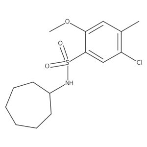 5-chloro-N-cycloheptyl-2-methoxy-4-methylbenzenesulfonamide Structure