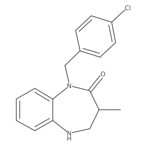 1-[(4-chlorophenyl)methyl]-3-methyl-2,3,4,5-tetrahydro-1H-1,5-benzodiazepin-2-one结构式