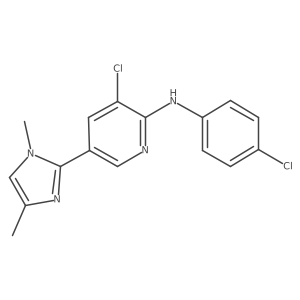 3-chloro-N-(4-chlorophenyl)-5-(1,4-dimethyl-1H-imidazol-2-yl)pyridin-2-amine Structure