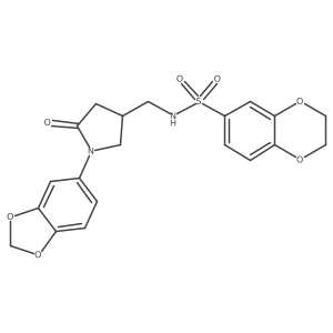 N-((1-(benzo[d][1,3]dioxol-5-yl)-5-oxopyrrolidin-3-yl)methyl)-2,3-dihydrobenzo[b][1,4]dioxine-6-sulfonamide Structure