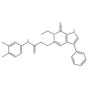 CCn1c(SCC(=O)Nc2ccc(C)c(C)c2)nc2c(-c3ccccc3)c[nH]c2c1=O结构式