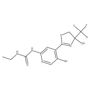 1-(5-Bromo-4-(4-hydroxy-4-(trifluoromethyl)-4,5-dihydrothiazol-2-yl)pyridin-2-yl)-3-ethylurea结构式