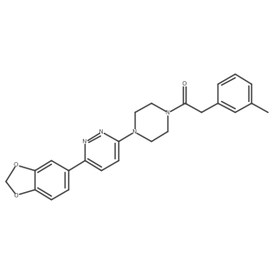1-(4-(6-(Benzo[d][1,3]dioxol-5-yl)pyridazin-3-yl)piperazin-1-yl)-2-(m-tolyl)ethanone结构式