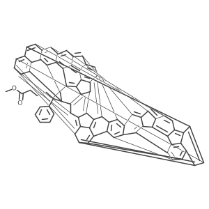 3'H-Cyclopropa(7,22)(5,6)fullerene-C70-D5h(6)-3'-butanoic acid, 3'-phenyl-, methyl ester结构式