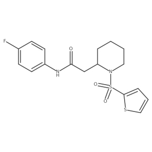 N-(4-fluorophenyl)-2-(1-(thiophen-2-ylsulfonyl)piperidin-2-yl)acetamide结构式