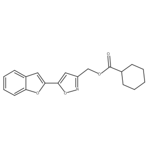 (5-(Benzofuran-2-yl)isoxazol-3-yl)methyl cyclohexanecarboxylate结构式