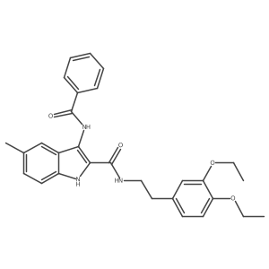 3-benzamido-N-(3,4-diethoxyphenethyl)-5-methyl-1H-indole-2-carboxamide结构式