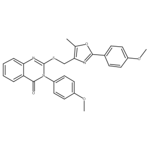 3-(4-methoxyphenyl)-2-(((2-(4-methoxyphenyl)-5-methyloxazol-4-yl)methyl)thio)quinazolin-4(3H)-one Structure