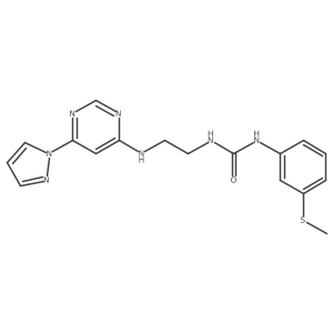 1-(2-((6-(1H-pyrazol-1-yl)pyrimidin-4-yl)amino)ethyl)-3-(3-(methylthio)phenyl)urea Structure