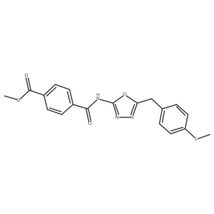 Methyl 4-((5-(4-(methylthio)benzyl)-1,3,4-oxadiazol-2-yl)carbamoyl)benzoate结构式