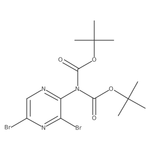 N,N-DI-BOc-2-amino-3,5-dibromopyrazine结构式