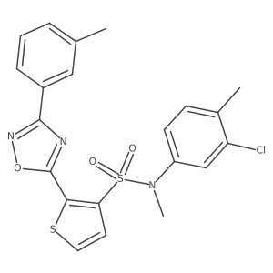 N-(3-chloro-4-methylphenyl)-N-methyl-2-[3-(3-methylphenyl)-1,2,4-oxadiazol-5-yl]thiophene-3-sulfonamide结构式