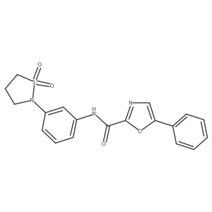 N-(3-(1,1-dioxidoisothiazolidin-2-yl)phenyl)-5-phenyloxazole-2-carboxamide结构式