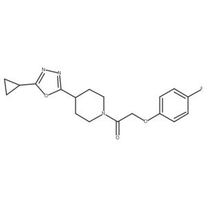 1-(4-(5-Cyclopropyl-1,3,4-oxadiazol-2-yl)piperidin-1-yl)-2-(4-fluorophenoxy)ethanone Structure